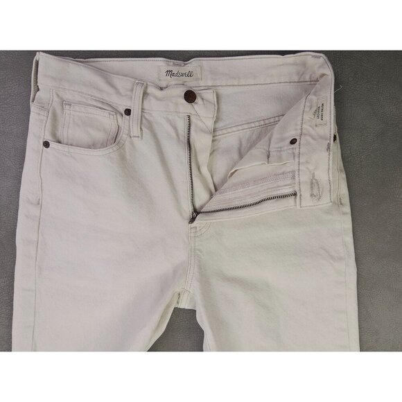 Madewell Size 26X29 Womens Vanilla Retro Crop Bootcut Denim 5 Pocket Logo Jeans - Picture 10 of 13